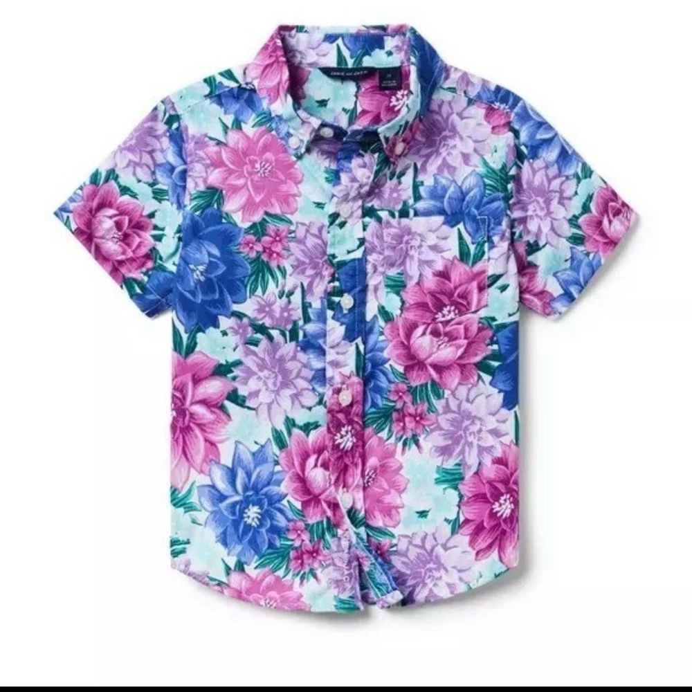 NWT-  Janie and Jack Easter Floral Kids Shirt